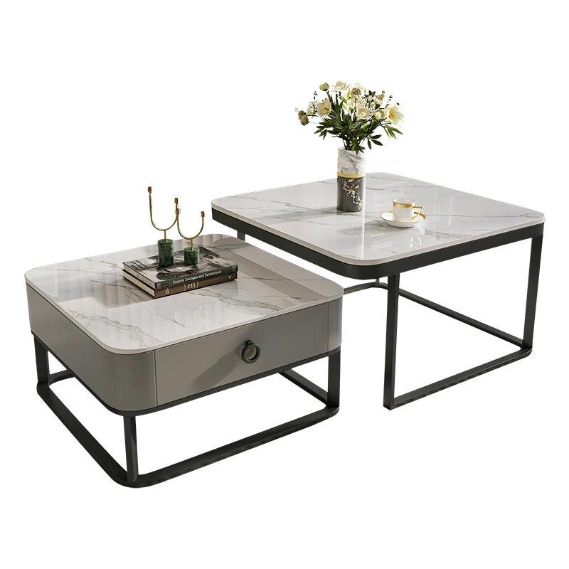 Square glass coffee table rock slab living room household simple small apartment tea table
Square glass coffee table rock slab living room household simple small apartment tea table