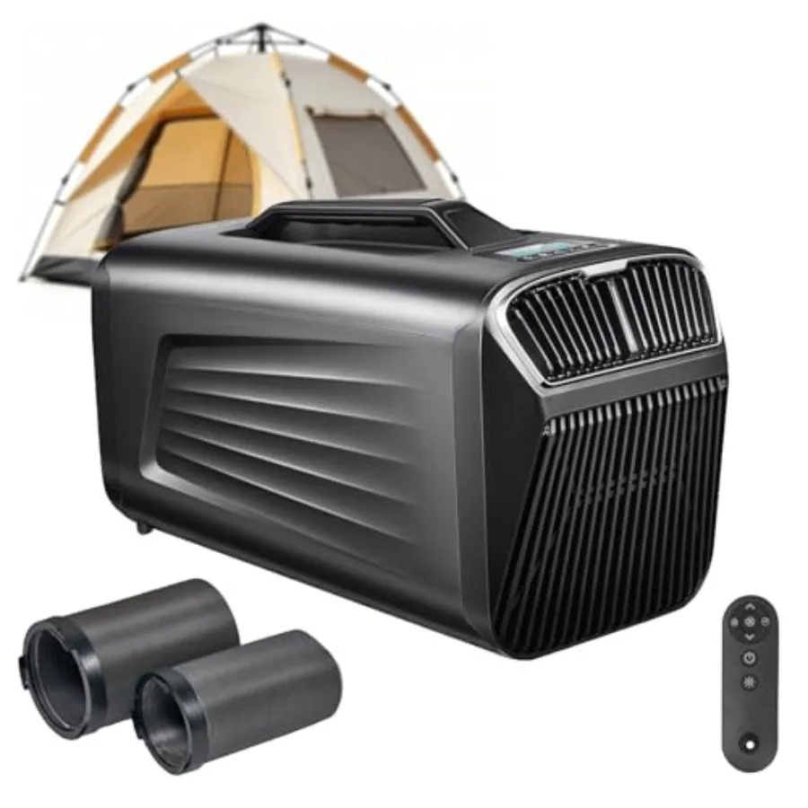 Portable camping air conditioner for tent, RV, truck, van, car cooling; dark grey ABS plastic; 5200 BTU, 400W low power consump
Portable camping air conditioner for tent, RV, truck, van, car cooling; dark grey ABS plastic; 5200 BTU, 400W low power consump