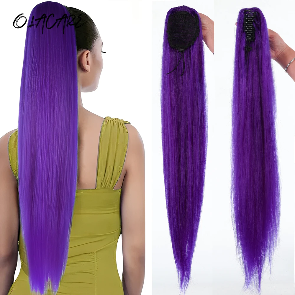 OLACARE Synthetic Long Straight Claw Clip On Ponytail Hair Extensions Heat Resistant Ponytail Blonde Purple Hairpiece for Womens
OLACARE Synthetic Long Straight Claw Clip On Ponytail Hair Extensions Heat Resistant Ponytail Blonde Purple Hairpiece for Womens