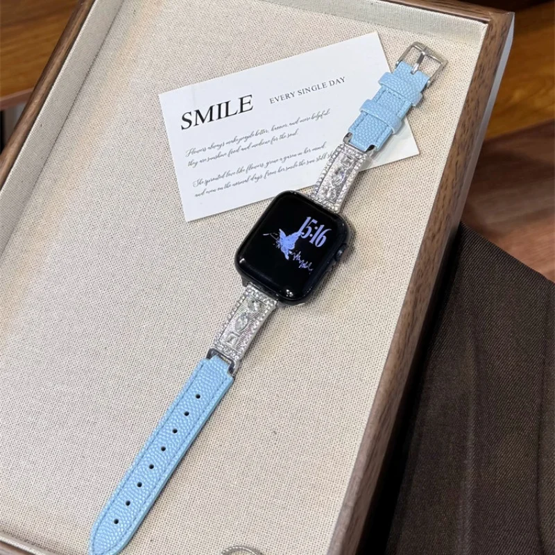 Diamond studded card with diamond fish seed skin compatible with iWatch strap 38mm 40mm 41mm 42mm 44mm 45mm 49mm fashionable str
Diamond studded card with diamond fish seed skin compatible with iWatch strap 38mm 40mm 41mm 42mm 44mm 45mm 49mm fashionable str