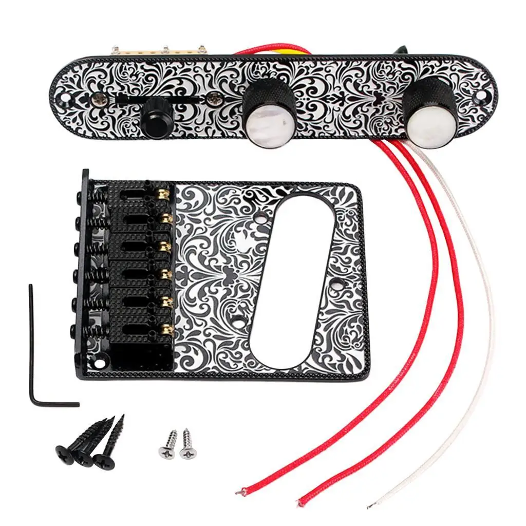 Guitar Bridge with 3 Way Switch Control Knob Plate for Electric Guitar Set
Guitar Bridge with 3 Way Switch Control Knob Plate for Electric Guitar Set
