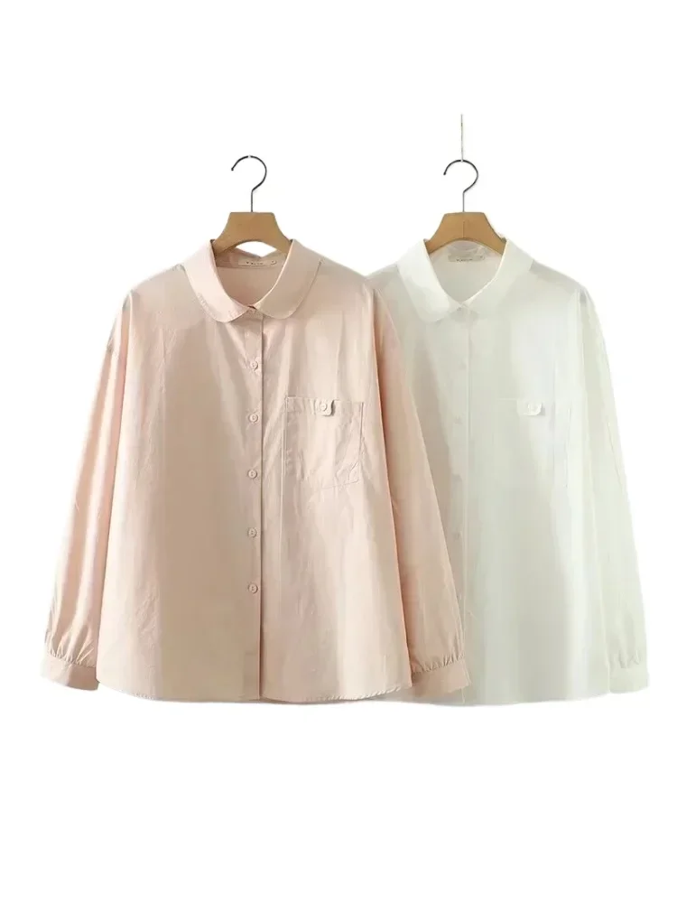 High Quality 100% Cotton Women's Shirt Polo Collar Button Fashion Solid Color Loose Casual Funny Pocket Long Sleeved Shirts
High Quality 100% Cotton Women's Shirt Polo Collar Button Fashion Solid Color Loose Casual Funny Pocket Long Sleeved Shirts