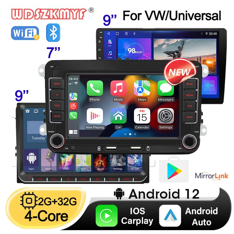 Автомагнитола Apple Carplay, универсальный плеер 2din на Android 12/13, 7 дюймов, 9 дюймов, с проводом, для VW 9 дюймов, автомобильные аксессуары
Автомагнитола Apple Carplay, универсальный плеер 2din на Android 12/13, 7 дюймов, 9 дюймов, с проводом, для VW 9 дюймов, автомобильные аксессуары