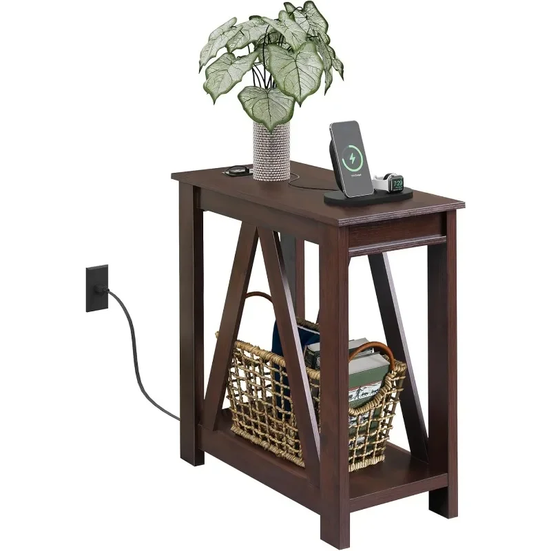 Narrow End Table with Charging Station of Open Storage Shelf,Sofa Side Table with 2 USB Ports and 2 Power Outlets
Narrow End Table with Charging Station of Open Storage Shelf,Sofa Side Table with 2 USB Ports and 2 Power Outlets
