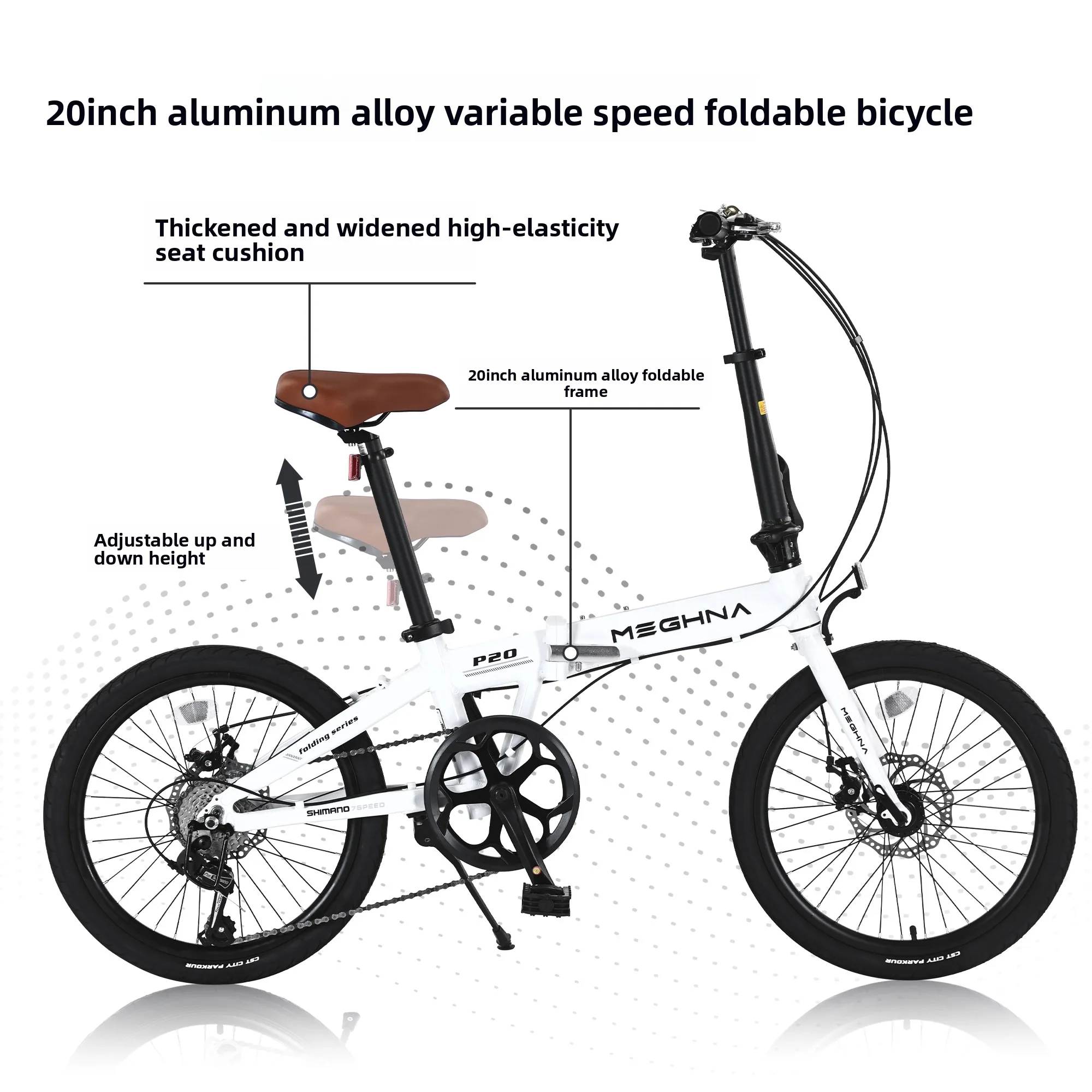 20-Inch aluminum alloy folding bicycle Ultra-light and convenient variable speed adult student commuter bicycle
20-Inch aluminum alloy folding bicycle Ultra-light and convenient variable speed adult student commuter bicycle