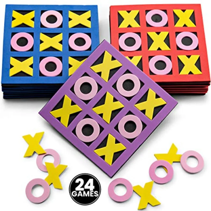 Tic Tac Toe Game Pack of 24 5x5 Foam Tic-Tac-Toe Mini Board Game - Bulk Toys for,Birthday Party Favors, Birthday Goody Bag Stuf
Tic Tac Toe Game Pack of 24 5x5 Foam Tic-Tac-Toe Mini Board Game - Bulk Toys for,Birthday Party Favors, Birthday Goody Bag Stuf