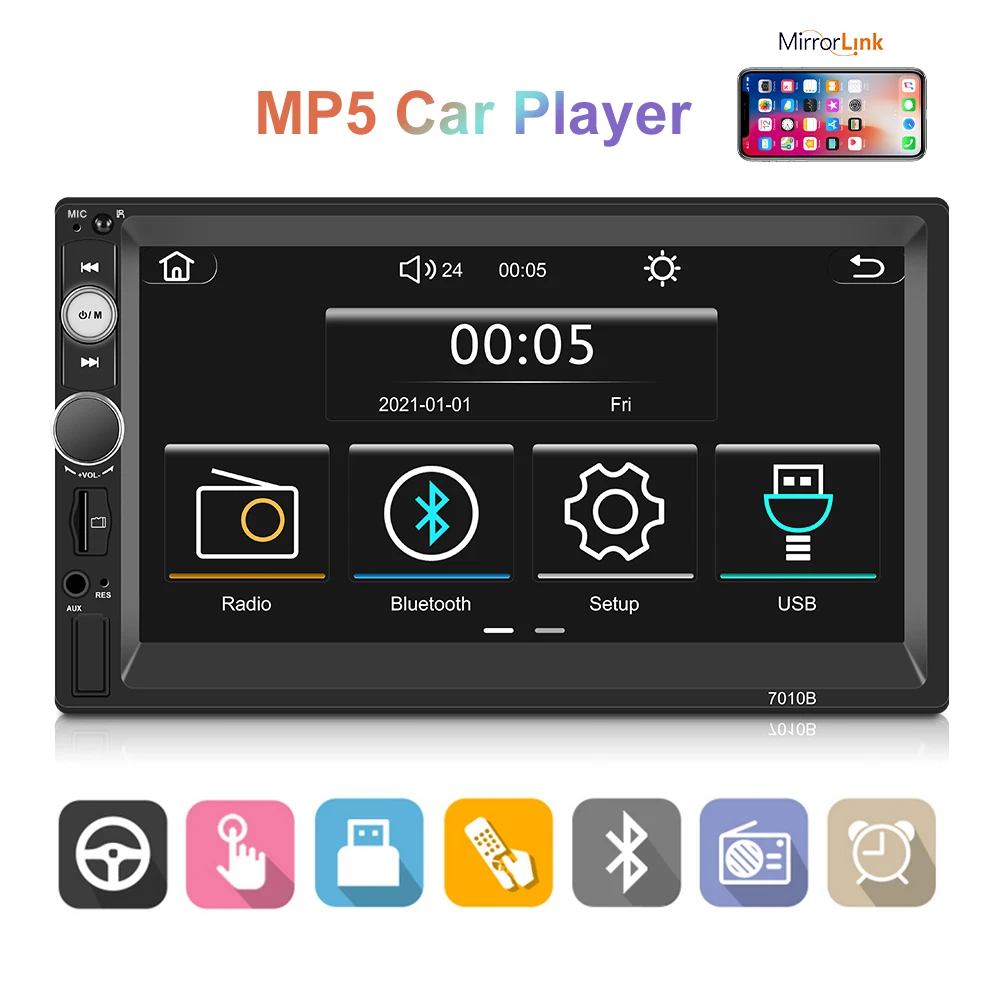 AMPrime 2 DIN car stereo radio 7-inch HD resistive touch screen car multimedia player wireless Mirror Link carplay
AMPrime 2 DIN car stereo radio 7-inch HD resistive touch screen car multimedia player wireless Mirror Link carplay