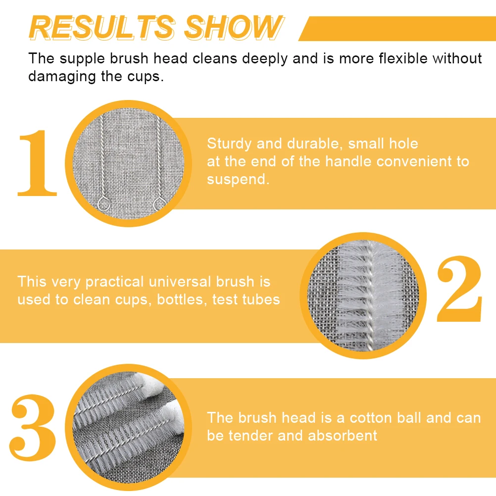 4pcs Cotton Ball Cleaning Brush For Bottles Flasks Cylinders Jars Vases Cups Lab Beaker Test Tube Cleaner Set Tube Brush Small
4pcs Cotton Ball Cleaning Brush For Bottles Flasks Cylinders Jars Vases Cups Lab Beaker Test Tube Cleaner Set Tube Brush Small