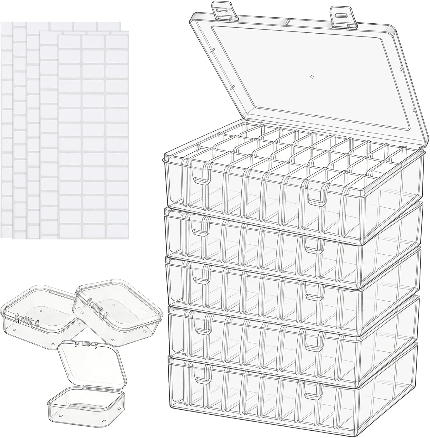 Bead Organizer Box 120Pcs Small Clear Plastic Bead Storage with Labels, Mini Craft Storage Containers with Hinged Lid for Jewelr
Bead Organizer Box 120Pcs Small Clear Plastic Bead Storage with Labels, Mini Craft Storage Containers with Hinged Lid for Jewelr