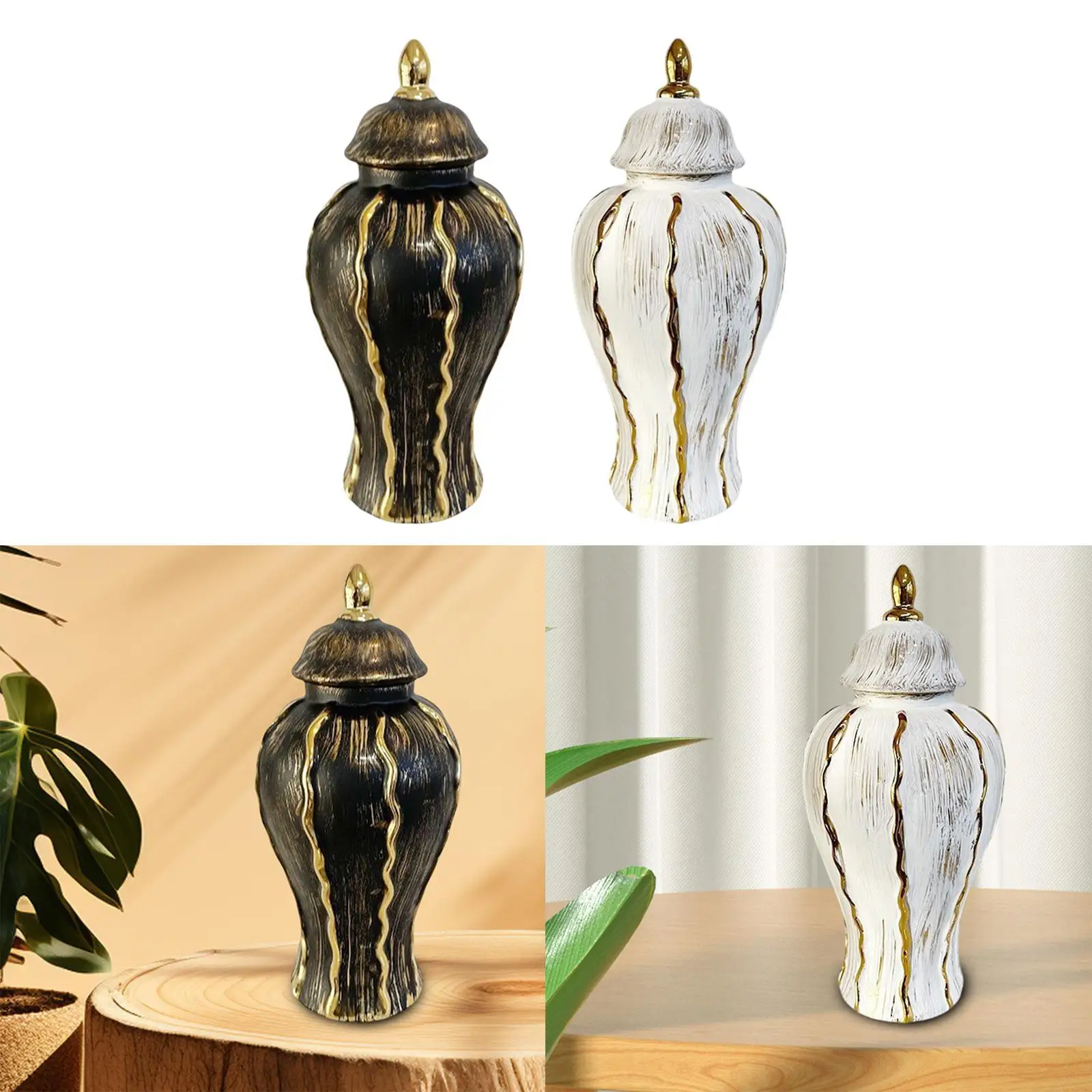Porcelain Ginger Jar Storage Jar Retro Ceramic Flower Vase Tabletop Ornament for
Porcelain Ginger Jar Storage Jar Retro Ceramic Flower Vase Tabletop Ornament for