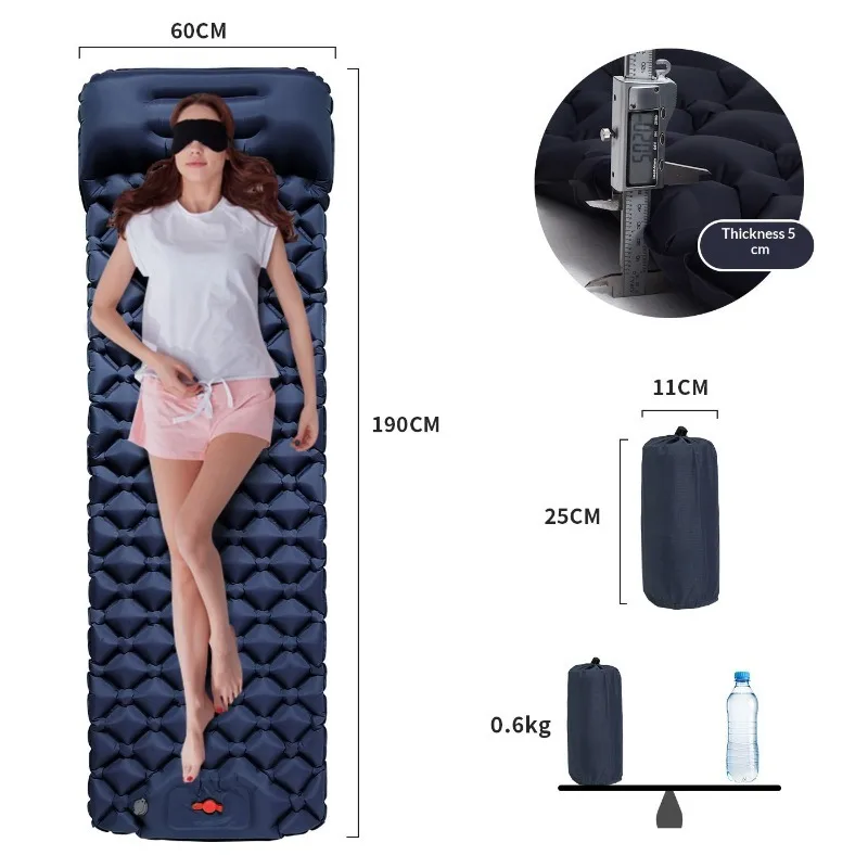 Outdoor Sleeping Pad Inflatable Camping Mattress with Pillows Ultralight Air Mat Built-in Pump Portable for Travel Hiking
Outdoor Sleeping Pad Inflatable Camping Mattress with Pillows Ultralight Air Mat Built-in Pump Portable for Travel Hiking