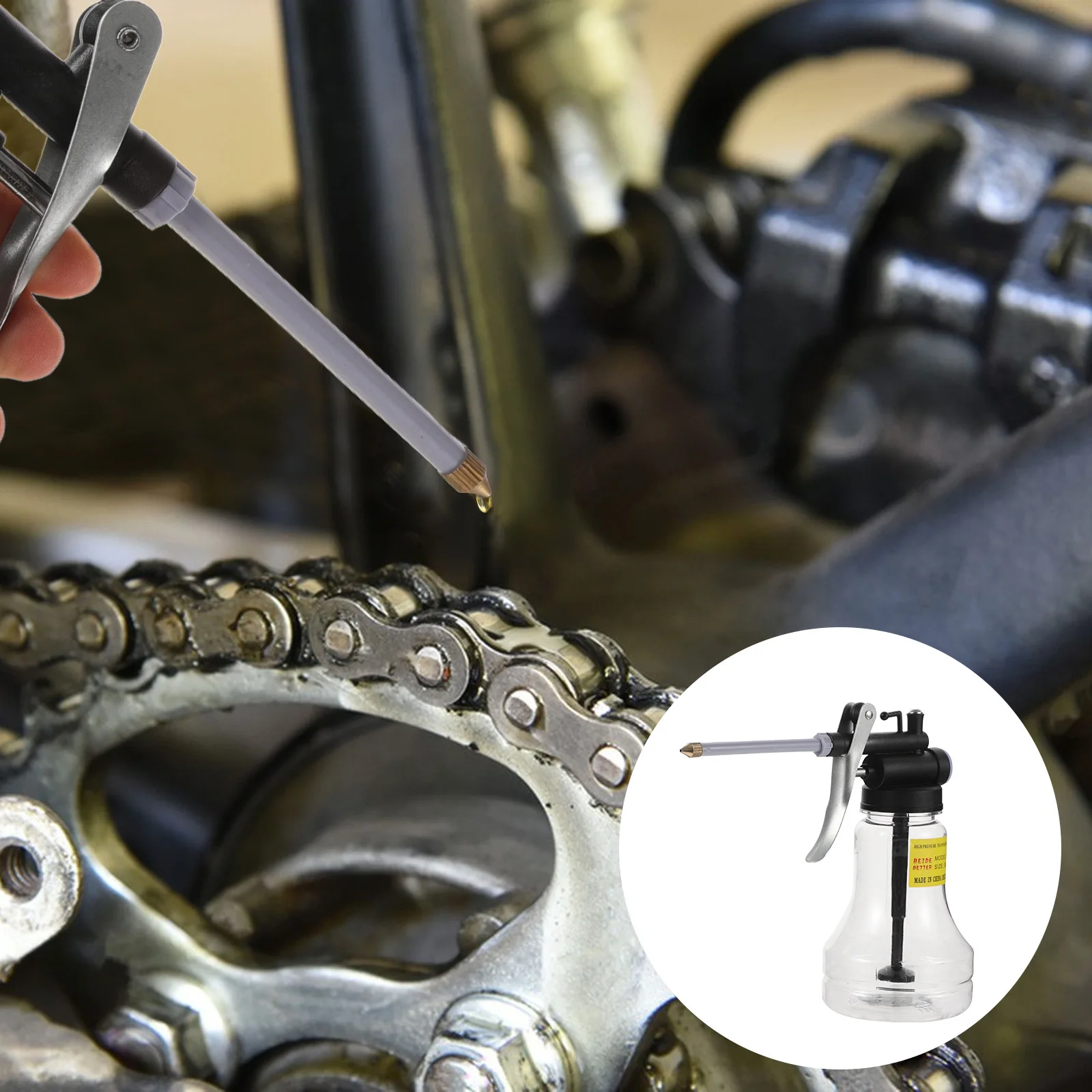 350Ml Manual Pump Oiler Can High Pressure Plastic Oil Dispenser For Car Automotive Machinery Portable Oiling Bottle With Spout
350Ml Manual Pump Oiler Can High Pressure Plastic Oil Dispenser For Car Automotive Machinery Portable Oiling Bottle With Spout