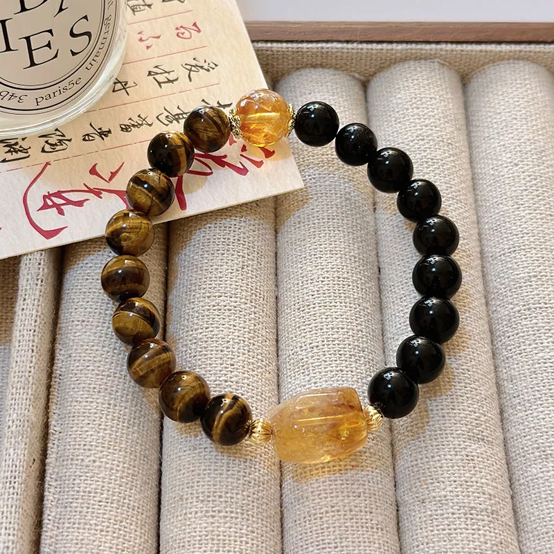 Natural Huangta Crystal Bracelet Tiger's Eye Crystal Bracelet Retro Niche Premium New Chinese Elastic Beaded Bracelet
Natural Huangta Crystal Bracelet Tiger's Eye Crystal Bracelet Retro Niche Premium New Chinese Elastic Beaded Bracelet