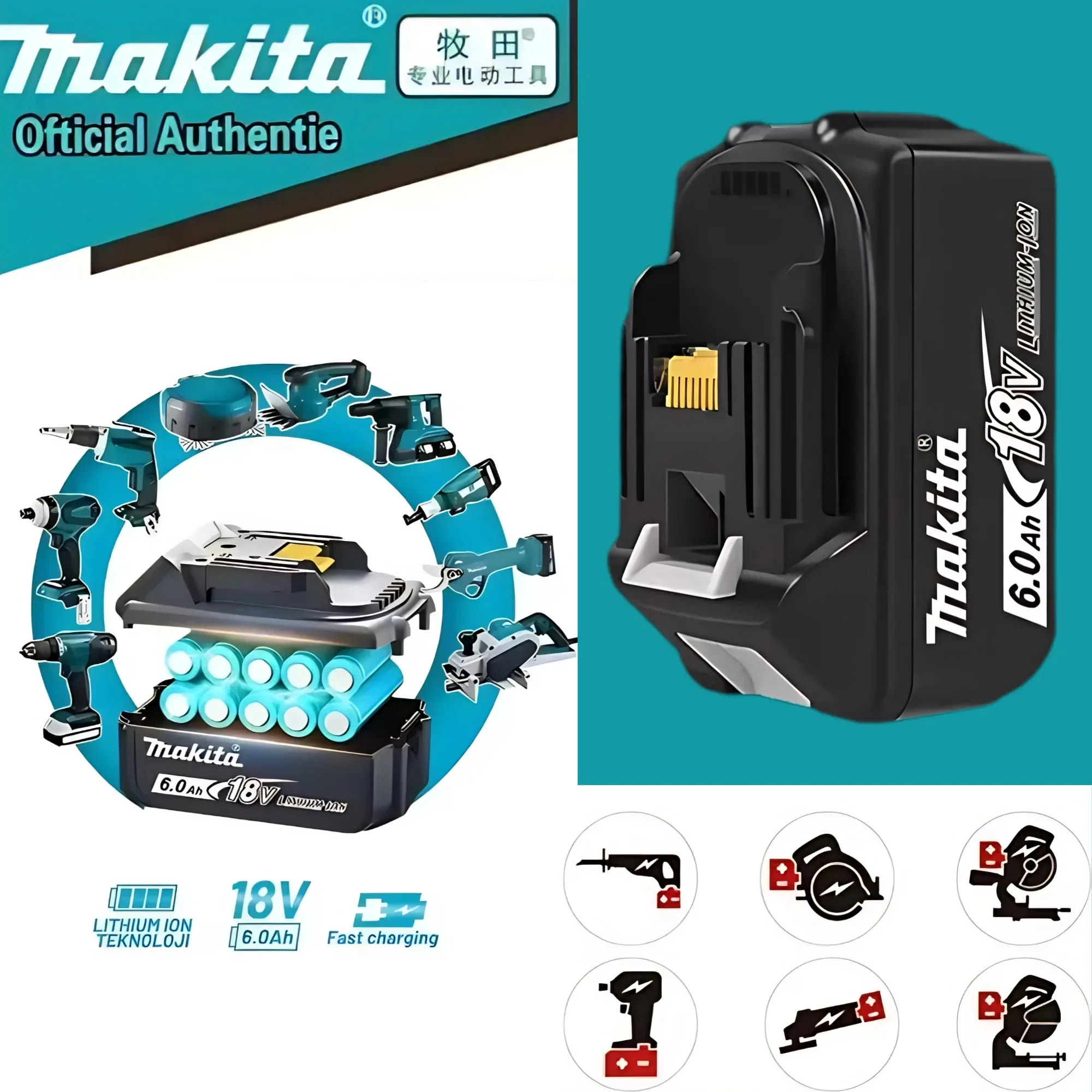 Original Makita 6Ah/5Ah//3Ah for Makita 18V Battery BL1830B BL1850B BL1850 BL1840 BL1860 BL1815 Replacement Lithium Battery
Original Makita 6Ah/5Ah//3Ah for Makita 18V Battery BL1830B BL1850B BL1850 BL1840 BL1860 BL1815 Replacement Lithium Battery