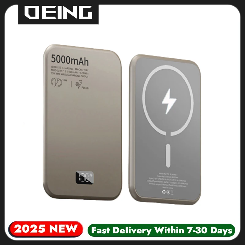 10000mAh Magnetic Wireless Power Bank 8mm Ultra Thin Alloy External Auxiliary Battery Pack PD20W Fast Charger Magnetic Powerbank
10000mAh Magnetic Wireless Power Bank 8mm Ultra Thin Alloy External Auxiliary Battery Pack PD20W Fast Charger Magnetic Powerbank