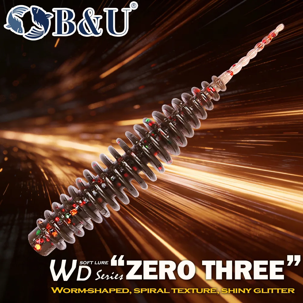 B&U Soft Fishing Lure, Spiral Worm Bait with Glitter, Saltwater Freshwater Bass Trout Fishing Tackle
B&U Soft Fishing Lure, Spiral Worm Bait with Glitter, Saltwater Freshwater Bass Trout Fishing Tackle