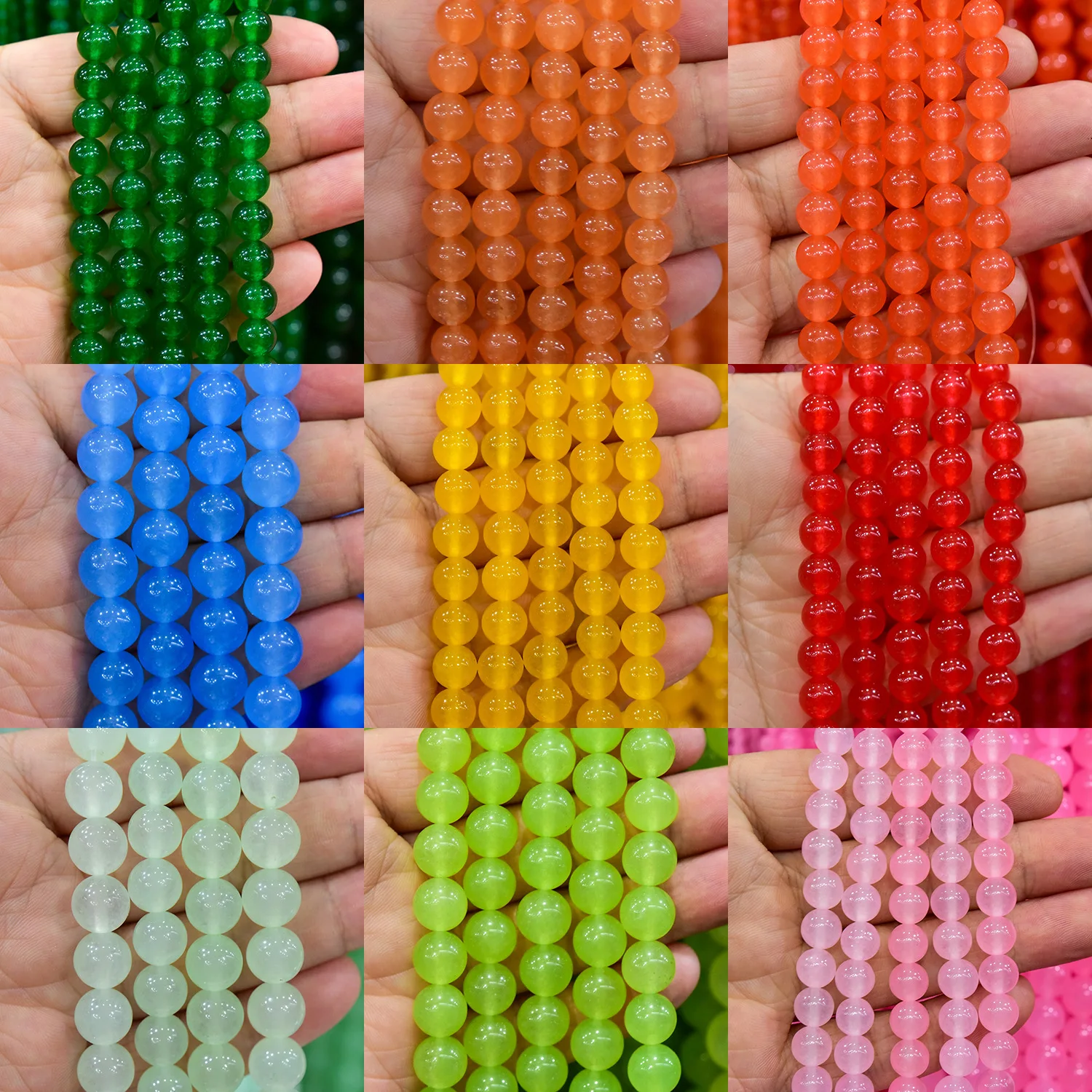 8 10mm Yellow Orange Purple Red Blue Green Pink Crystal Jade Natural Stone Chalcedony Loose Beads DIY Accessories Jewelry Making
8 10mm Yellow Orange Purple Red Blue Green Pink Crystal Jade Natural Stone Chalcedony Loose Beads DIY Accessories Jewelry Making