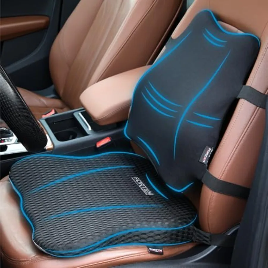 Car Seat Cushion and Back Support Pillow, Memory Foam Car Wedge Cushion, Comfort Back Rest and Lumbar Support for Driving, Non
Car Seat Cushion and Back Support Pillow, Memory Foam Car Wedge Cushion, Comfort Back Rest and Lumbar Support for Driving, Non