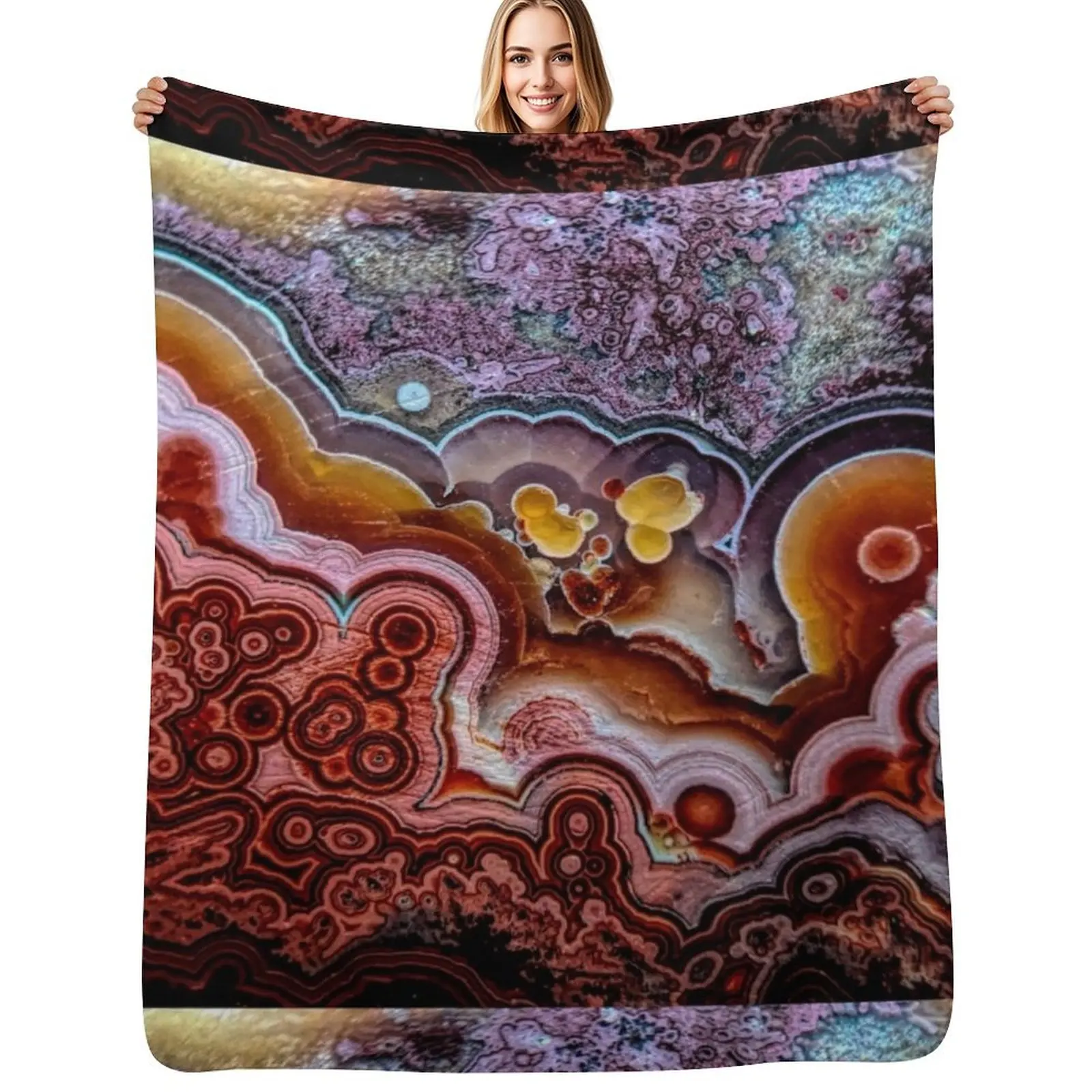 Crazy lace agate Throw Blanket Lightweight Warm Blanket for Travel Camping
Crazy lace agate Throw Blanket Lightweight Warm Blanket for Travel Camping