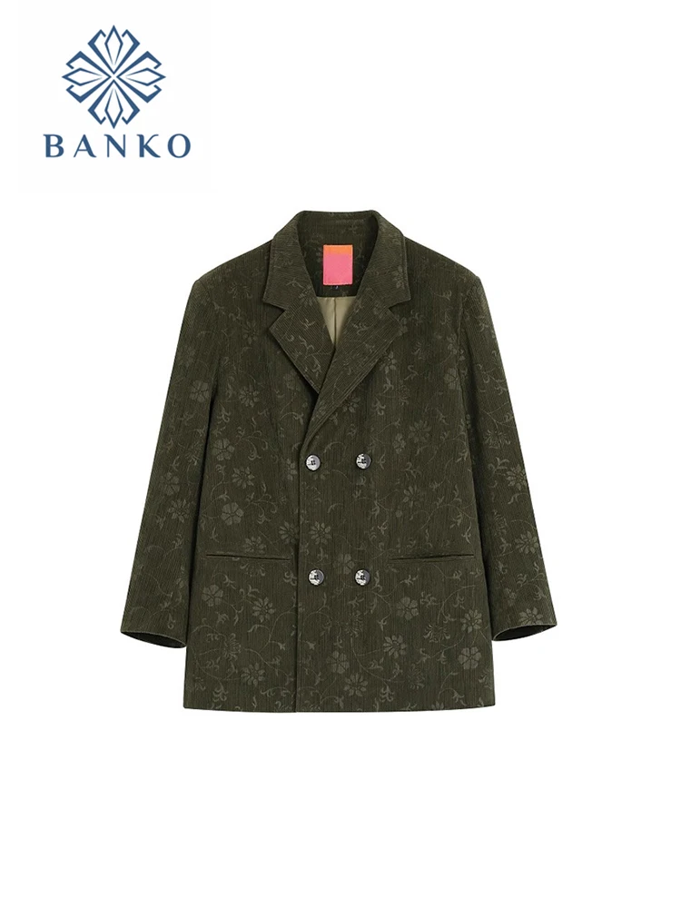 Autumn Winter Print Suit Jacket V-Neck Long Sleeve Elegant Outerwear Office Lady Classical Blazer Double Breasted Temperament
Autumn Winter Print Suit Jacket V-Neck Long Sleeve Elegant Outerwear Office Lady Classical Blazer Double Breasted Temperament