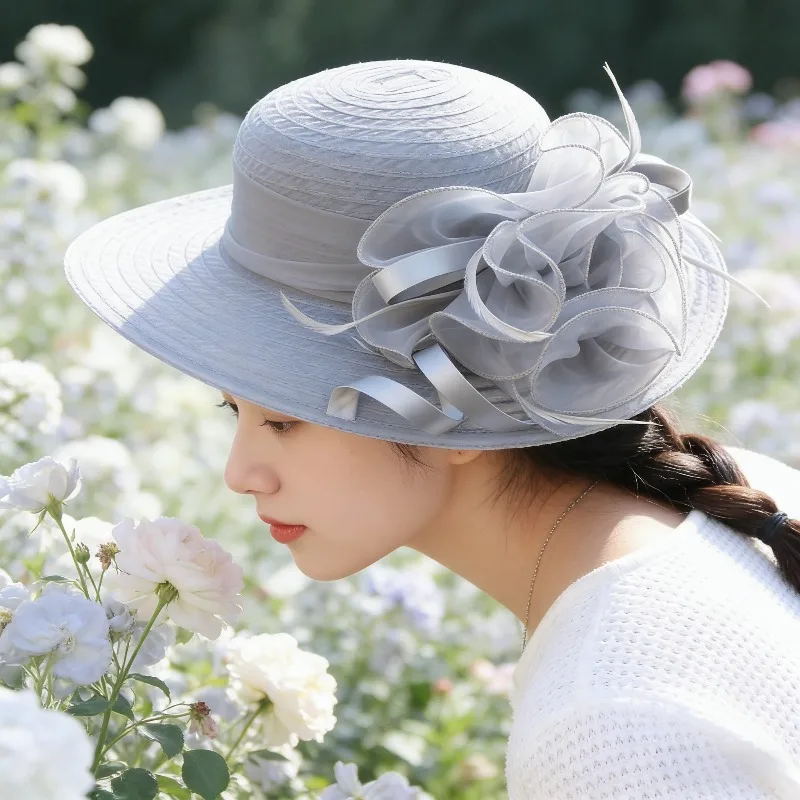 Women’s Spring Summer Mesh Sun Hat Wide Edge Floral Design Elegant Round Crown Headwear for Wedding Horse Racing Church
Women’s Spring Summer Mesh Sun Hat Wide Edge Floral Design Elegant Round Crown Headwear for Wedding Horse Racing Church