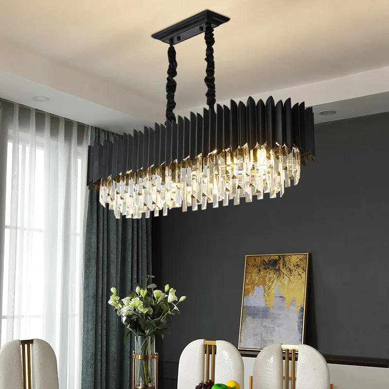 Modern Luxury Chandelier for Living Room Long Dining Table Kitchen Island Indoor Black Crystal Lamp Home Decor Lighting Fixture
Modern Luxury Chandelier for Living Room Long Dining Table Kitchen Island Indoor Black Crystal Lamp Home Decor Lighting Fixture