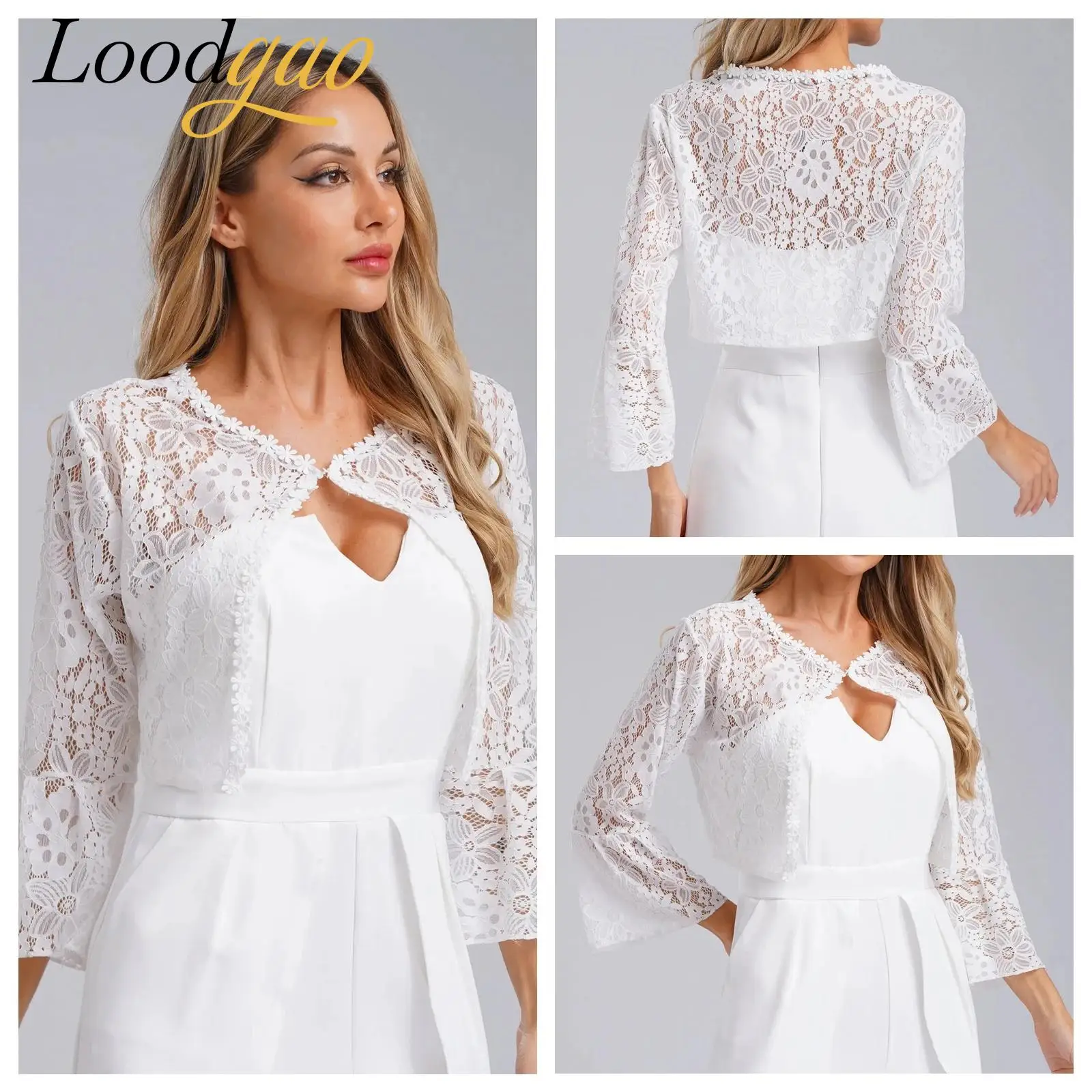 Party Bolero Women Flare Sleeves Bridal Wraps Floral Lace Shrug Shrugs Evening Cape Elegant Women's Shawl Wedding Accessories
Party Bolero Women Flare Sleeves Bridal Wraps Floral Lace Shrug Shrugs Evening Cape Elegant Women's Shawl Wedding Accessories