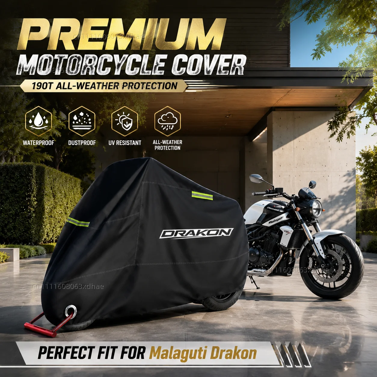 Outdoor Motorcycle Cover Waterproof Full Protection 190T Oxford Cloth For For Malaguti Drakon 2022-2024
Outdoor Motorcycle Cover Waterproof Full Protection 190T Oxford Cloth For For Malaguti Drakon 2022-2024