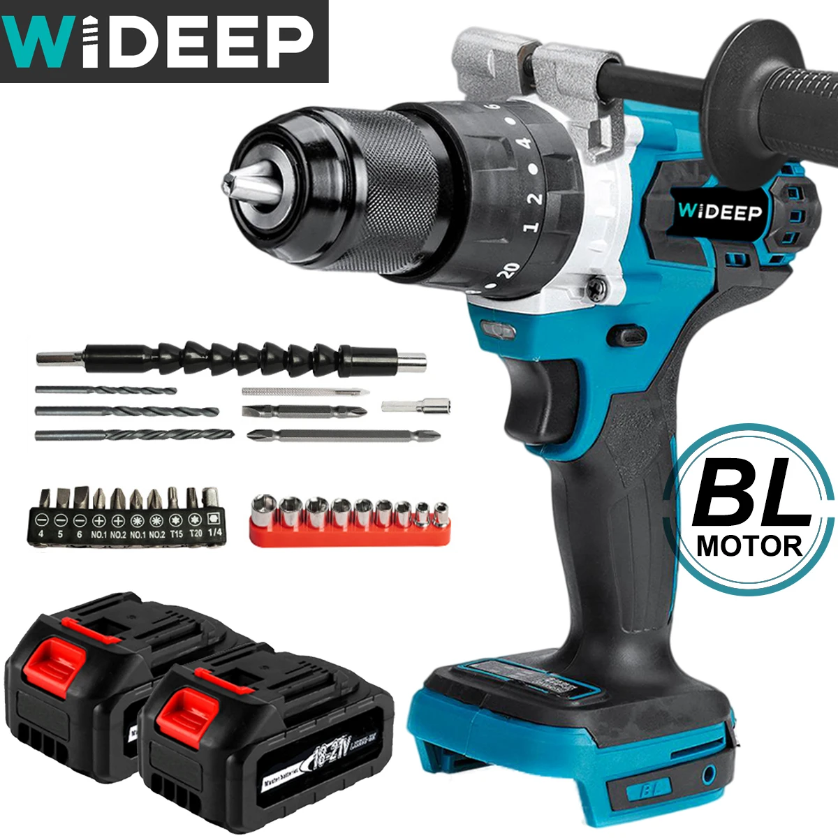 3 IN 1 Brushless Hand Electric Screwdriver 2-13MM Chuck Cordless Impact Power Drill For 18V Makita Battery Home Tool
3 IN 1 Brushless Hand Electric Screwdriver 2-13MM Chuck Cordless Impact Power Drill For 18V Makita Battery Home Tool