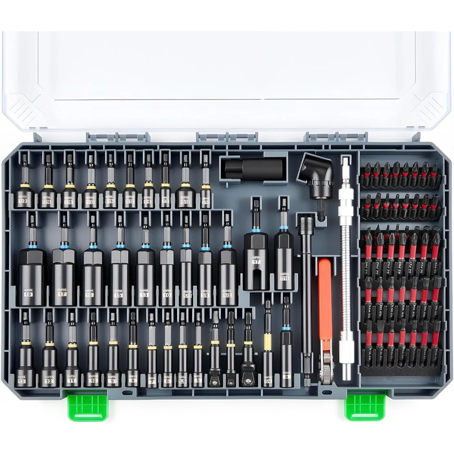 Magnetic Impact Nut Driver Set, Metric & SAE Bit Set with Socket Adapters, Bit Holder, Universal Sockets, Quick Release
Magnetic Impact Nut Driver Set, Metric & SAE Bit Set with Socket Adapters, Bit Holder, Universal Sockets, Quick Release
