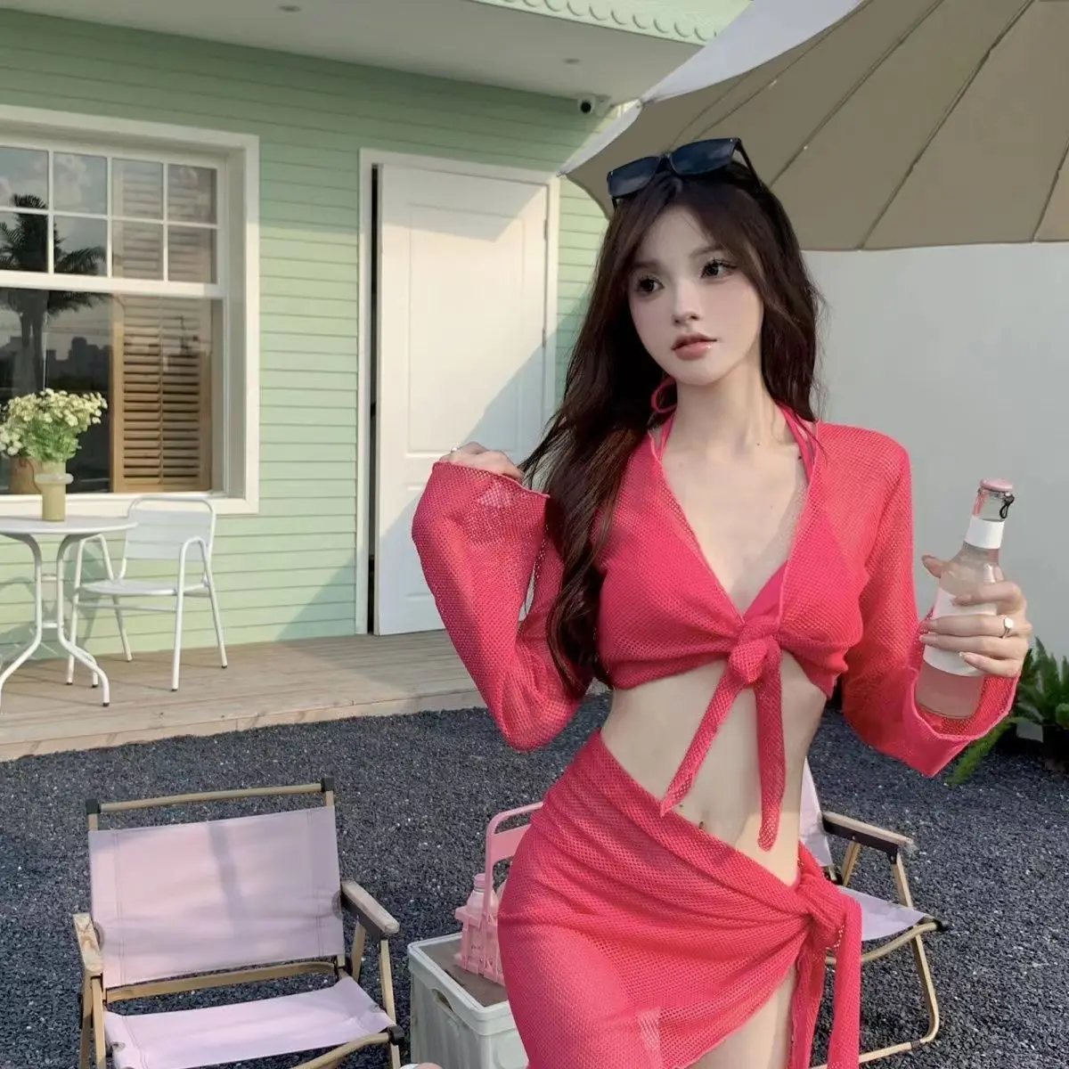 Sexy 4 Piece Lace Up Bikinis Set Women Swimsuit Solid Long Sleeve Cover Up With Skirt Swimwear New Push Up Bathing Suit Bikini
Sexy 4 Piece Lace Up Bikinis Set Women Swimsuit Solid Long Sleeve Cover Up With Skirt Swimwear New Push Up Bathing Suit Bikini