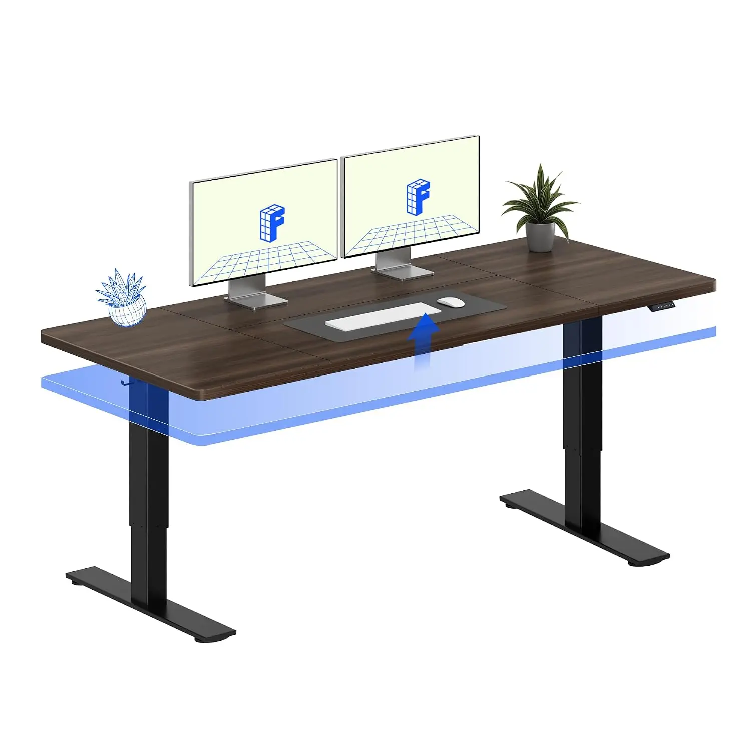 71x32" Height Adjustable Standing Desk, Quiet Stable With Cable Management & Cup Holder For Office, Black Walnut, Customized
71x32" Height Adjustable Standing Desk, Quiet Stable With Cable Management & Cup Holder For Office, Black Walnut, Customized