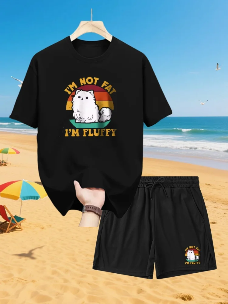 2025 Mens I'M NOT FAT I'M FLUFFY Summer New Casual Suit Textured Printed Short Sleeve Outdoor Street Fashion Shorts Suit
2025 Mens I'M NOT FAT I'M FLUFFY Summer New Casual Suit Textured Printed Short Sleeve Outdoor Street Fashion Shorts Suit