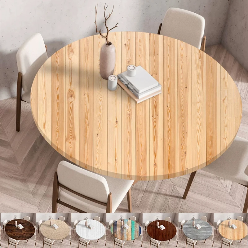 Wooden Patterns Round Table Cover Waterproof Oilproof Stain-Resistant Print Elastic Tablecloth for Kitchen Home Dustproof Decor
Wooden Patterns Round Table Cover Waterproof Oilproof Stain-Resistant Print Elastic Tablecloth for Kitchen Home Dustproof Decor