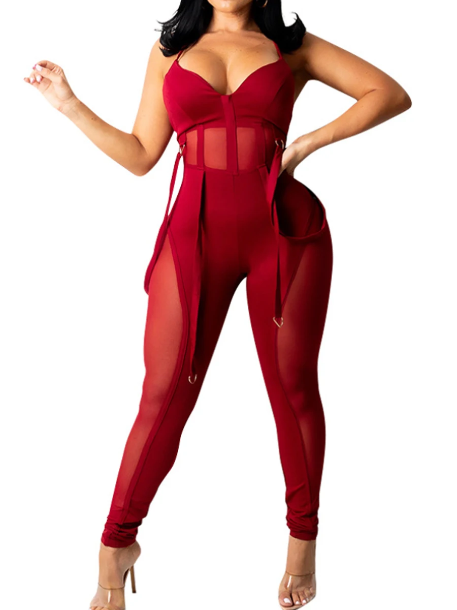 Sexy Sheer Mesh Patchwork Suspenders Rompers Backless Skinny Jumpsuit
Sexy Sheer Mesh Patchwork Suspenders Rompers Backless Skinny Jumpsuit