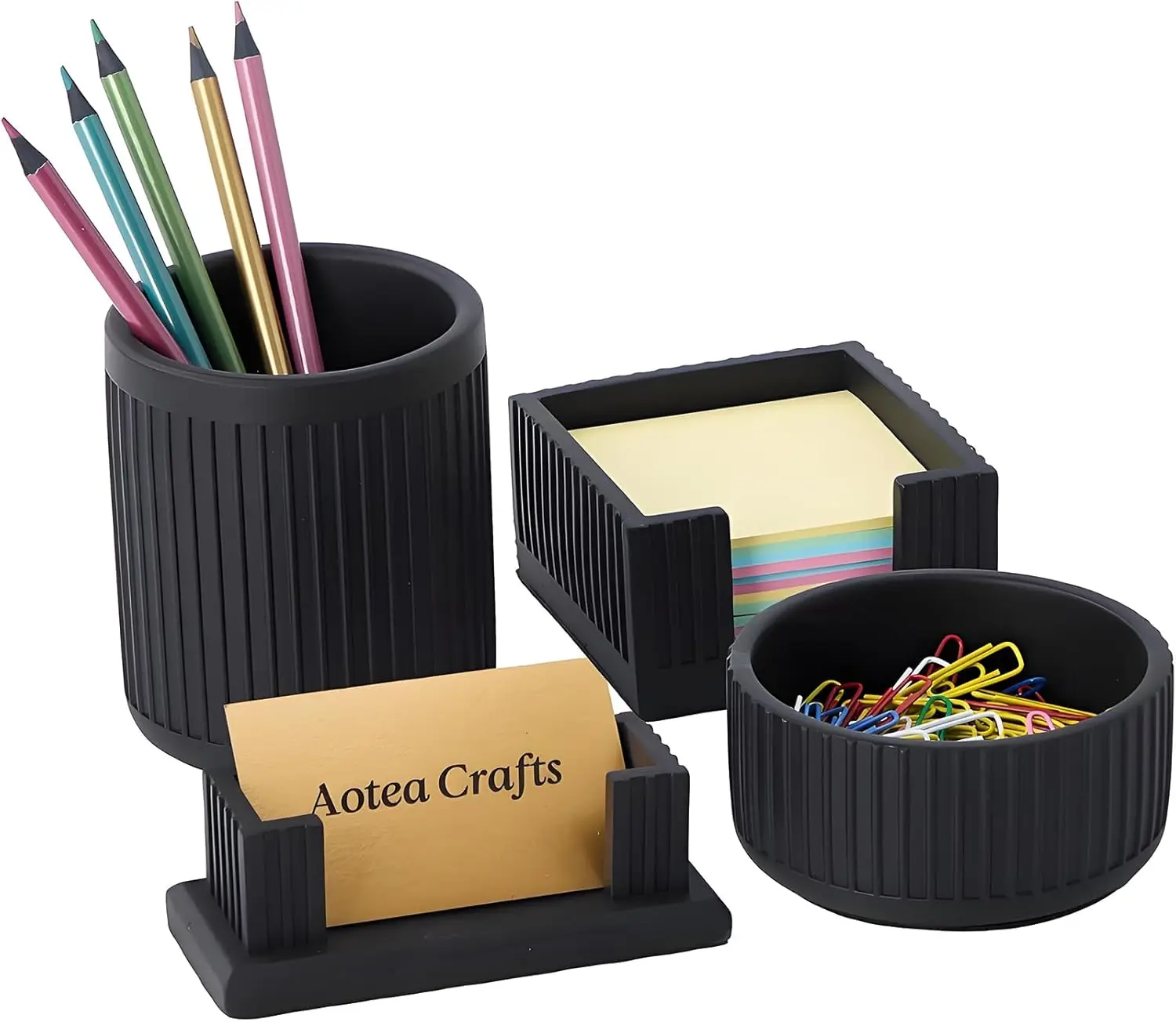 Modern Concrete Desk Organizer Set - Pen, Card, Note & Clip Holder
Modern Concrete Desk Organizer Set - Pen, Card, Note & Clip Holder