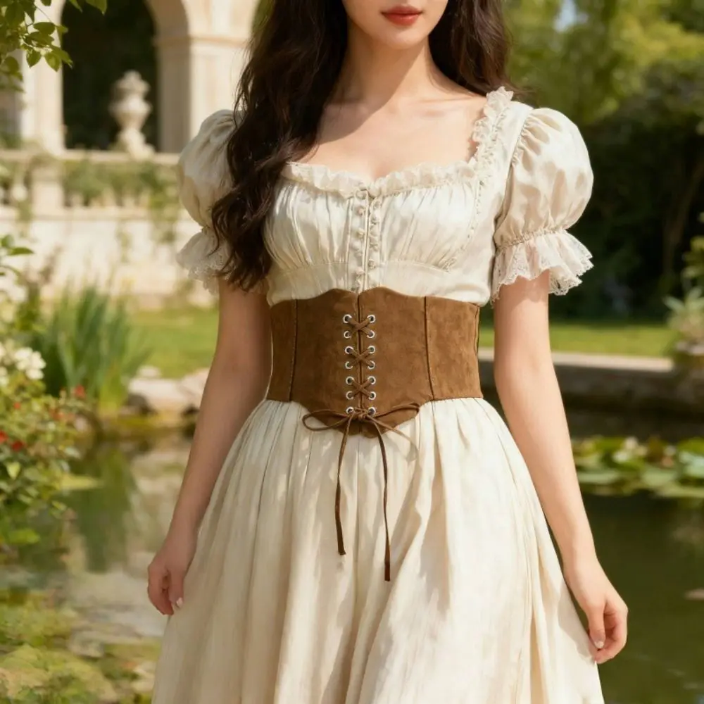 Fashion Adjustable Pu Leather Corset PU Leather Solid Color Brown Cummerbunds Elastic Waistband Suede Wide Belt Dress
Fashion Adjustable Pu Leather Corset PU Leather Solid Color Brown Cummerbunds Elastic Waistband Suede Wide Belt Dress