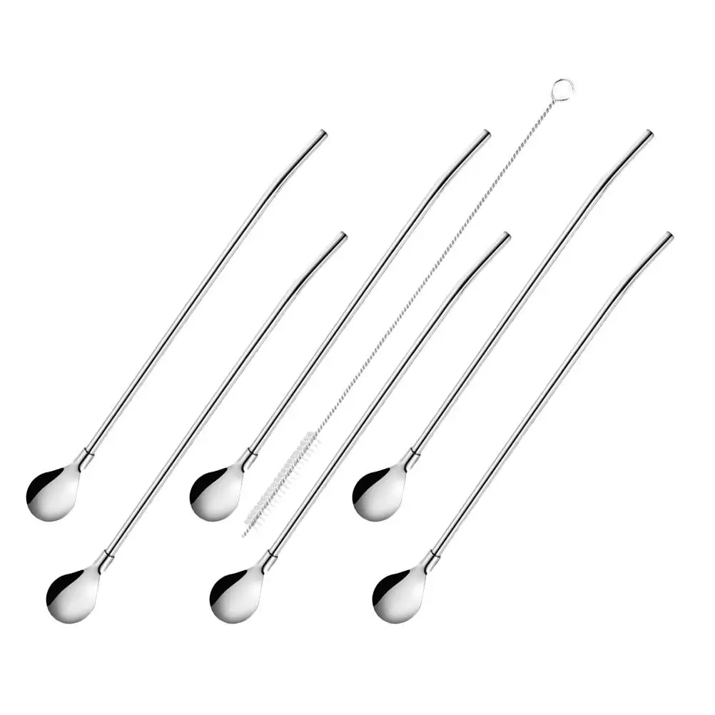 6 Pcs Stainless Steel Straw Spoon Reusable Mixing Juicer Multi Accessories Bar Tools Kitchen Gadgets
6 Pcs Stainless Steel Straw Spoon Reusable Mixing Juicer Multi Accessories Bar Tools Kitchen Gadgets