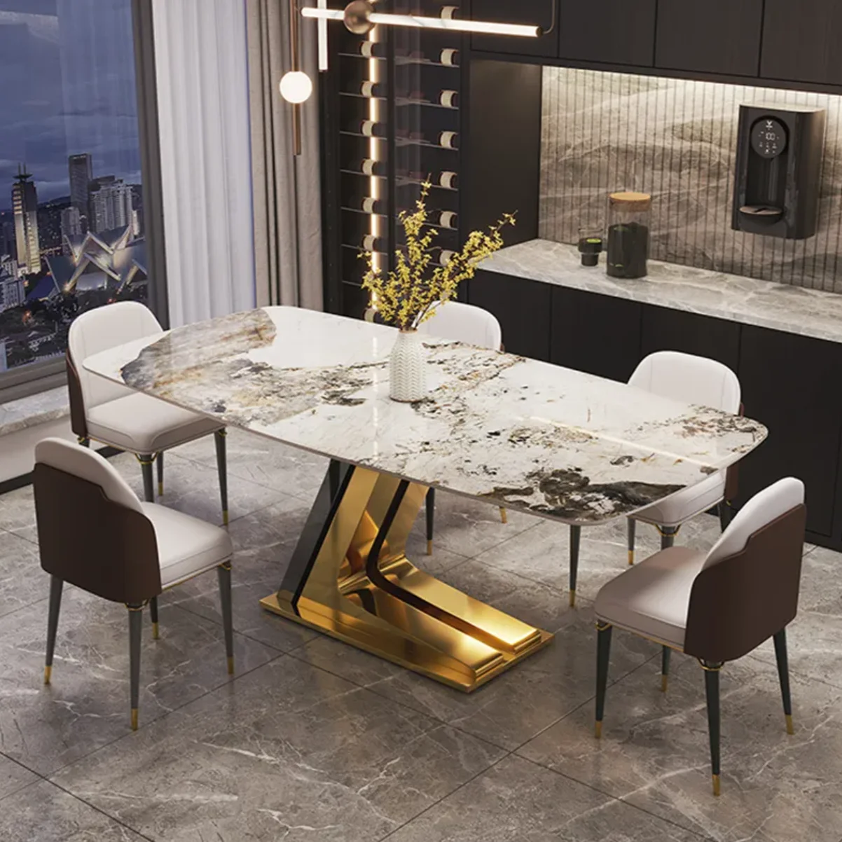#Italian Modern Simple Marble Rock Slab Dining Table And Chair Combination Light Luxury For Dining In Living Room Or Apartment
#Italian Modern Simple Marble Rock Slab Dining Table And Chair Combination Light Luxury For Dining In Living Room Or Apartment