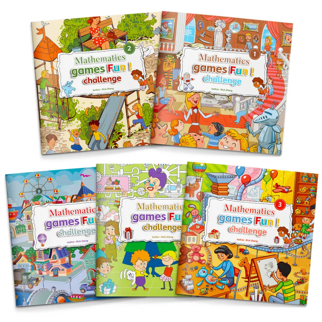 Mathematics Games Fun! — Early Math Workbook Set | Visual Counting, Shape Logic, Pattern Recognition & Size Comparison