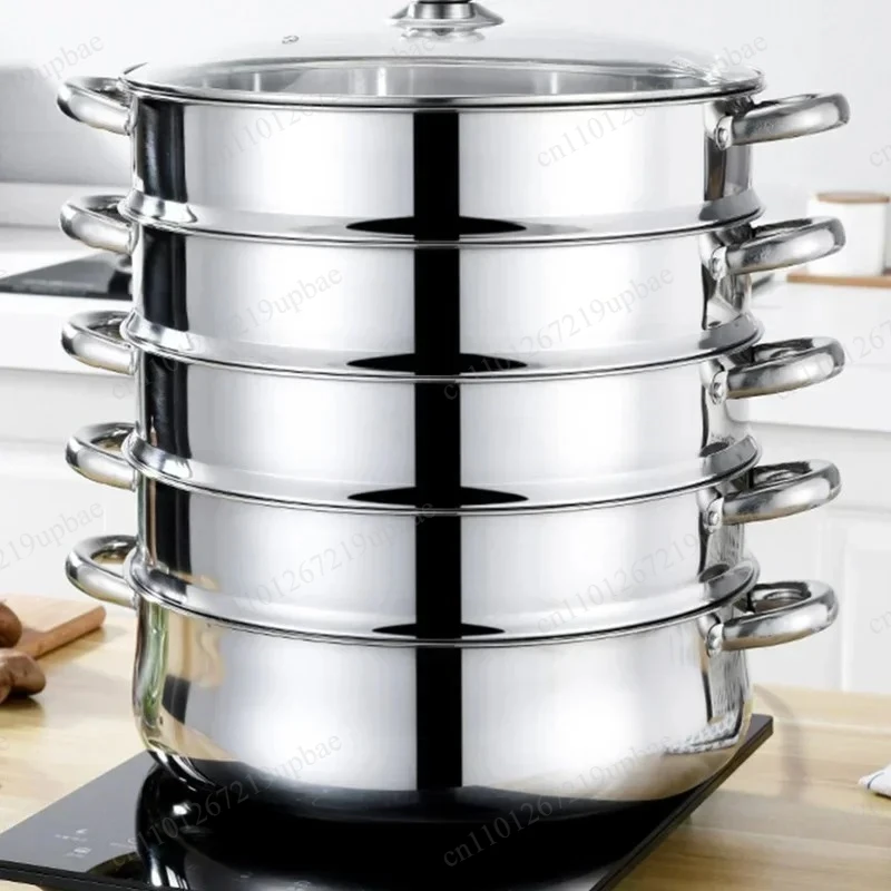 5 Tier Stainless Steel Steamer Pot 28cm/30cm Multi Layer Cooking Stock Pot Multifunctional Silver Soup Steamer Cookware
5 Tier Stainless Steel Steamer Pot 28cm/30cm Multi Layer Cooking Stock Pot Multifunctional Silver Soup Steamer Cookware