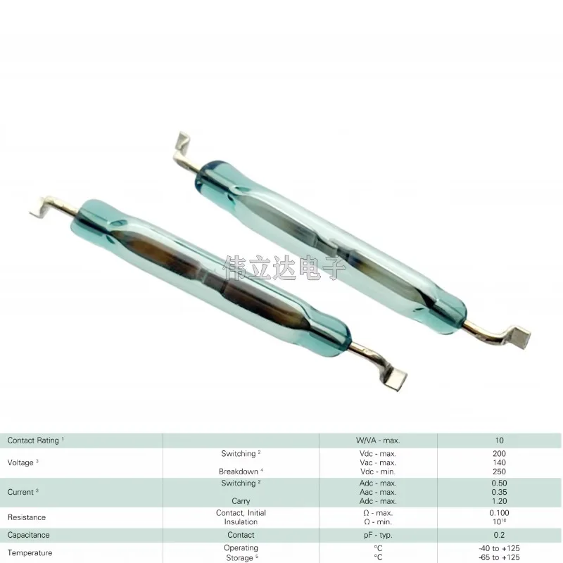10PCS/MDSM-4R-12-18 imported normally open reed switch SPST 0.5A 12-18AT
10PCS/MDSM-4R-12-18 imported normally open reed switch SPST 0.5A 12-18AT
