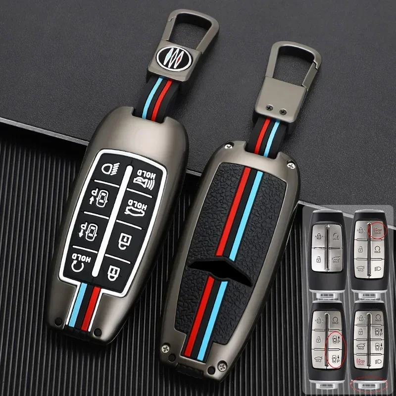 Zinc Alloy + Silicone Car Key Case Cover For Hyundai Genesis G80 GV70 GV80 2019 2020 2021 2022 TPU 4 6 8 Buttons Remote Holder
Zinc Alloy + Silicone Car Key Case Cover For Hyundai Genesis G80 GV70 GV80 2019 2020 2021 2022 TPU 4 6 8 Buttons Remote Holder