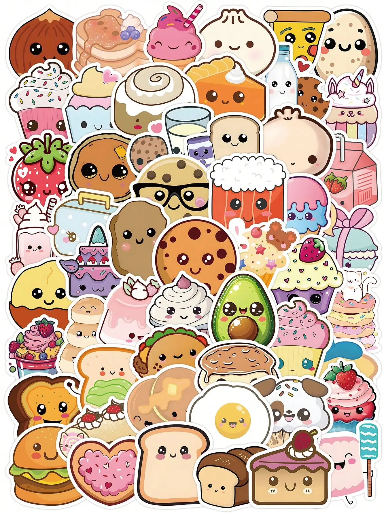 60pcs Cute Food Stickers, Personalized Adorable Cake, Burger, Avocado Cartoon Stickers, Mini Style Vinyl Stickers Suitable For Diary, Phone Case, Cute Gift Set, Stationery
60pcs Cute Food Stickers, Personalized Adorable Cake, Burger, Avocado Cartoon Stickers, Mini Style Vinyl Stickers Suitable For Diary, Phone Case, Cute Gift Set, Stationery