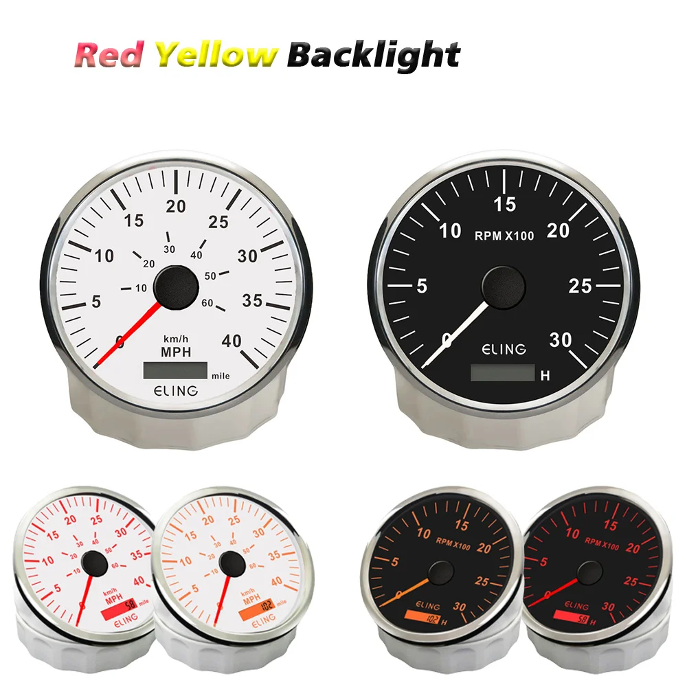 ELING Waterproof 110MM Gauger Set 40M 80MPH 160MPH GPS Speedometer with Tachometer with Red Yellow Backlight 12V 24V for Car SUV
ELING Waterproof 110MM Gauger Set 40M 80MPH 160MPH GPS Speedometer with Tachometer with Red Yellow Backlight 12V 24V for Car SUV