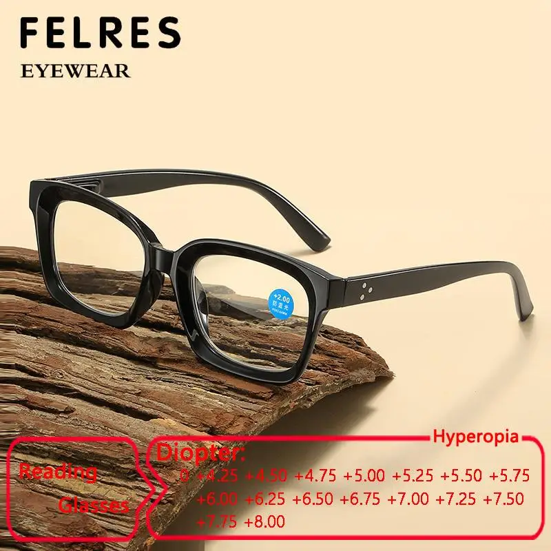 Black Square Blocking Blue Light Reading Glasses Men Women Finished Prescription Glasses Highly Strength Reader +4.5 5.0 to 8.0
Black Square Blocking Blue Light Reading Glasses Men Women Finished Prescription Glasses Highly Strength Reader +4.5 5.0 to 8.0