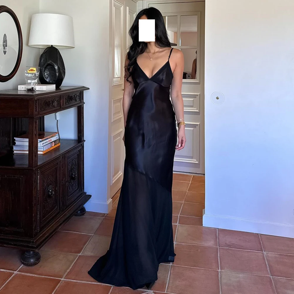 CustomizedV Neck Spaghetti Straps Sleeveless Straight Floor Length Satin and Chiffon Backless Solid Color ElegantEvening Dress C
CustomizedV Neck Spaghetti Straps Sleeveless Straight Floor Length Satin and Chiffon Backless Solid Color ElegantEvening Dress C