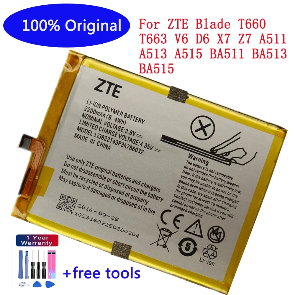 Li3822T43P3h786032 Orbic-RC-501L Battery For ZTE Blade T660 T663 V6 D6 X7 Z7 A511 A513 A515 BA511 BA513 BA515 Bateria + Tools
Li3822T43P3h786032 Orbic-RC-501L Battery For ZTE Blade T660 T663 V6 D6 X7 Z7 A511 A513 A515 BA511 BA513 BA515 Bateria + Tools