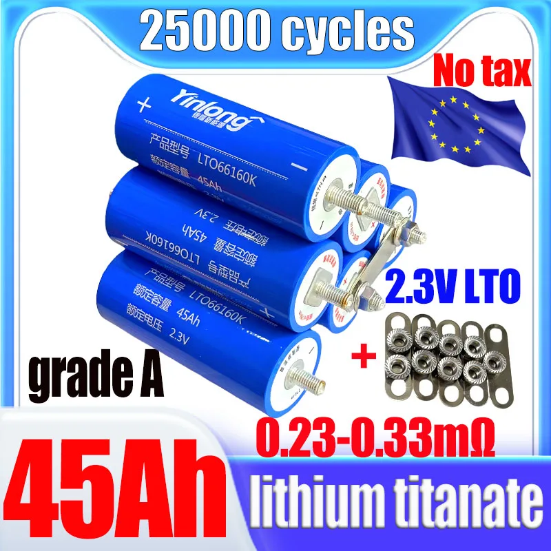 100% original Yinlong 2.3V 45ah lithium titanate battery LTO 66160 DIY 12V 24V 48V EV RV marine speaker car power battery No tax
100% original Yinlong 2.3V 45ah lithium titanate battery LTO 66160 DIY 12V 24V 48V EV RV marine speaker car power battery No tax