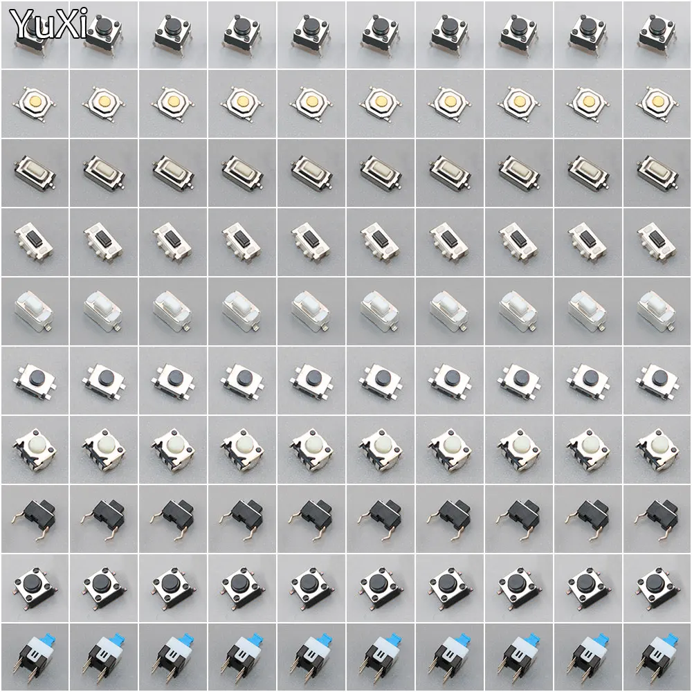 YuXi Micro Switch 100PCS/lot 10Types Assorted Push Button Tact Switches Reset Mini Leaf Switch SMD DIP Diy Kit
YuXi Micro Switch 100PCS/lot 10Types Assorted Push Button Tact Switches Reset Mini Leaf Switch SMD DIP Diy Kit